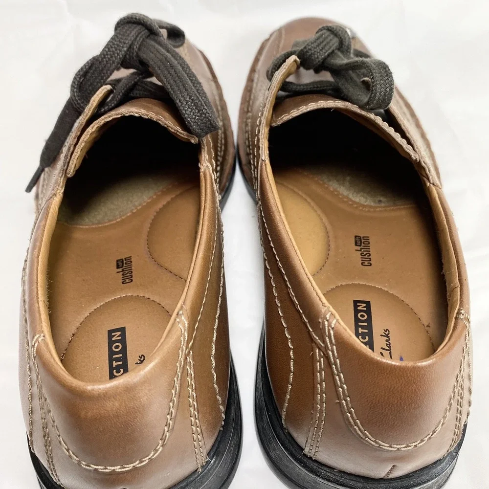 Clarks Shoes Men's 7.5 M Brown Leather Oxford Shoes Lace Up New